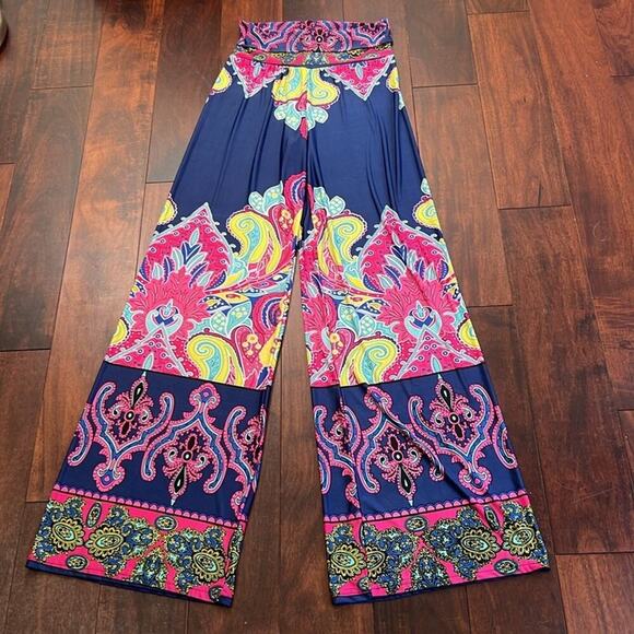 Reborn Tribal Print Wide Waistband Wide Pants size M - Picture 3 of 9